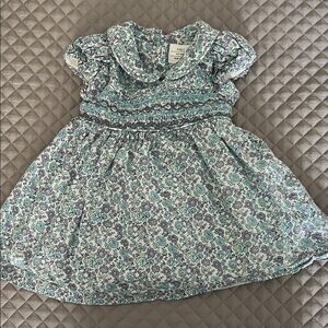 Marks & Spencer Teal and Purple Floral Smocked Dress